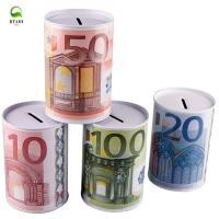 ราคา RTADI Money Bank ทนทาน Euro Tinplate 1 ชิ้นกระบอกเหรียญกล่องฝากเงิน (50558157042)