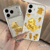 ราคา เคสไอโฟน 13 สำหรับ IPhone 17 16 11 12 14 15 Pro Max 8 7 Plus X XR XS Max SE 2020 ปกใสลายม้าโพนี่ฟอยล์สีทองสุดสร้างสรรค์ (53902840859)