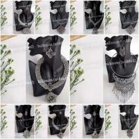 ราคา balinum เซตสร้อยคอต่างหูเงินรมดำ เงินขาว สไตล์ชาวเขาโบฮีเมียนแอนทีค สวมใส่ง่าย มีหลายแบบให้เลือก (2446388664)