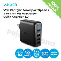 ราคา Anker PowerPort Speed 4 พอร์ต USB QC 3.0 A2040 เครื่องชาร์จติดผนังสีดํา (11941622654)