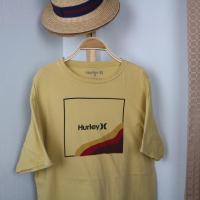 ราคา เสื้อยืดมือสอง สีเหลืองพาสเทจ แบรนด์ Hurley ปั๊มคอ (21263597371)