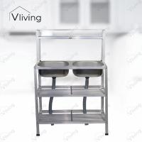ราคา Vliving ซิ้งค์ล้างจาน อ่างล้างจานอลูมิเนียม 2 หลุม 3 ชั้น มีบน (822454034)