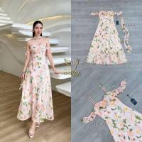 ราคา XS S มือ1 ARISARA เดรสยาวสายเดี่ยวลายดอก แขนทรงปาดไหล่ แต่งสายโช๊คเกอร์คอ ใส่สวยสุดๆ ป้าย ARISARA (28974198368)
