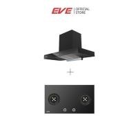 ราคา EVEเครื่องดูดควันติดผนัง HC-LOFTBOX-90 +เตาแก๊สฝังกระจก 2 หัว HB78-SBH289/BG (43270979914)