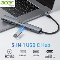 ราคา Acer 5 in 1 USB C Hub 4K HDMI USB HUB 100W Multiport Adapter สําหรับ MacBook Pro/Air, iPad Pro, iMac, iPhone 15/16/17 (43211675270)