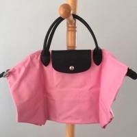 ราคา Longchamp Le Pliage สีชมพู New-แท้% Size : M หูสั้น พร้อมการ์ด (1121150589)