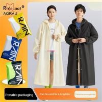 ราคา 2024 2024 เสื้อกันฝนกันน้ำสำหรับผู้ชาย ผู้หญิง เสื้อโค้ทยาว EVA แบบมีกระดุม เสื้อกันฝนมีฮู้ด Poncho เสื้อกันฝน InsStylee (50852199364)
