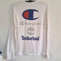 ราคา เสื้อแขนยาว Champion x Timberland สีขาว ไซส์ Small มือสองของแท้ 100% (55156801200)