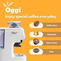 ราคา เครื่องชงกาแฟแคปซูลอัตโนมัติ Oggi รุ่น GB2 all-in-one มาพร้อมที่บดเมล็ดกาแฟ ใช้แคปซูล Nespresso, Dolce Gusto, POD และกาแ (12069434145)