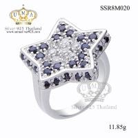 ราคา แหวนเงิน ประดับเพชร CZ แหวนทรงรูปดาว ฝังเพชรแบบจิกไข่ปลา ดีไซน์หรูทันสมัย สไตล์ เรียบหรู แนวคลาสิค ซื้อเก็บไว้ใส่ได้ท... (5946659848)