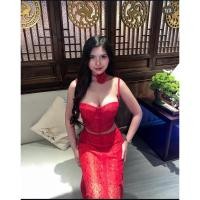 ราคา ชุดเดรสสองชิ้นสีแดงมือสอง (54556290686)