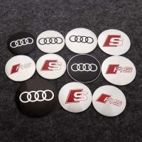 ราคา 4pcs 45 มม.56 มม.60 มม.65 มม.75 มม.ดุมล้อสติกเกอร์สําหรับ AUDI A4A3A5A6A7 Q3Q5Q7S3 RS S Hub ฝาครอบกลางโลโก้ Hub สัญลักษณ์ (27004950330)