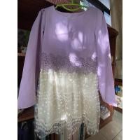 ราคา เดรสสั้น สีม่วงพาสเทล หวานๆ กระโปรงลูกไม้สวยหรูดูดีมีชาติตระกูล สำหรับสาวๆไซค์ S M ราคาเบาๆ (18401636554)