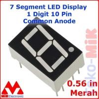 ราคา 7 SEGMENTS / SEVEN SEGMENTS LED DISPLAY 1 DIGIT COMMON ANODE 0.56 IN (43004689049)