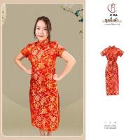 ราคา Je Hua ชุดกี่เพ้ายาว Cheongsam ชุดเดรสกี่เพ้ายาวสไตล์จีน ผ้าไหมจีน ลายมังกร ตรุษจีนสีแดงลายมังกรตรุษจีน #20 (28972723815)