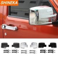 ราคา SHINEKA Rearview Mirror Covers For Jeep Liberty Car Door handle Cover Stickers For Jeep Liberty 200 (48655687143)