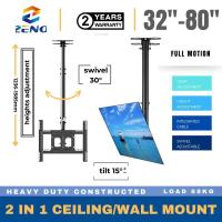 ราคา Zeno T750 32 "-80 "เพดาน Wall TV Mount จอแบนจอแสดงผลแขวนปรับเพดาน TV Bracket Fit LED OLED 4K TVs (49606069116)