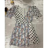 ราคา ส่งต่อเสื้อผ้ามือสอง เดรสสีขาวลายจุดดอกชมพูฟ้า ซิปหลังซับใน (21811973559)