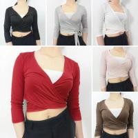 ราคา เสื้อแขนยาว ไขว้หน้าผูกเอว มี6สี พร้อมส่งในไทย (24729447048)