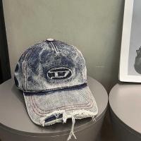 ราคา Diesel Retro American Washed Denim Ripped Big Head เบสบอลหมวกผู้หญิงสไตล์เกาหลี Face-Showing ม่านบั (27313238900)