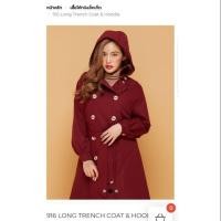 ราคา Long trench coach & noodle สีแดง ของใหม่ค่ะ (7714067491)