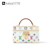 ราคา LOUIS VUITTON 20TM Takashi Murakami Co-Branded VANITY CHAIN POUCH กระเป๋าเครื่องสําอาง M13662 สีขาว-LV (41579604790)