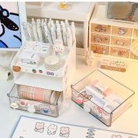 ราคา แถมสติ๊กเกอร์ กล่องลิ้นชักเก็บของ ใส่แปรงแต่งหน้า ปากกา มี 2 ลิ้นชักรูปกระต่าย พร้อมช่องเก็บของ (22068042713)