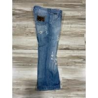 ราคา กางเกงยีนส์ Dolce & Gabbana มือ2 ของแท้ % Low-Rise Wide Leg Jeans ป้ายกระเป๋าหลังเป็นหนังสัตว์เก๋มาก เอวต่ำ 36“ ยาว 36” (26690227246)
