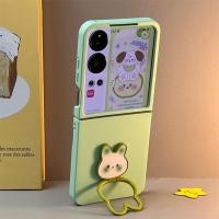 ราคา เคสโทรศัพท์สีเขียวมิ้นต์เกาหลีน่ารักพร้อมขายึดแหวนกระต่ายกระต่ายกระต่ายสําหรับ Xiaomi MIX Flip mixflip 2 ฝาหลังแบบแข็งกันกระแทก (40557147149)