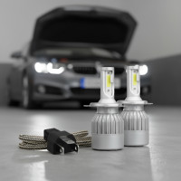 ราคา หลอดไฟหน้ารถยนต์ LED H4 2 ชิ้น HB2 9003 สูง-ต่ํา 3000K เหลือง 6000K ขาว ชิป CSP 12V IP68 9600lm (40175966136)