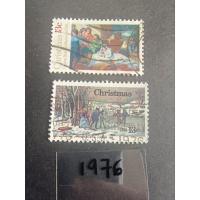 ราคา USA38 united states of America 1976 แสตมป์คริสต์มาสครบชุด 2 v ใช้ (50206048678)