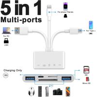 ราคา เครื่องอ่านการ์ดหน่วยความจํา 5-in-1 IOS to SD/TF เครื่องอ่านการ์ดหน่วยความจํา USB OTG อะแดปเตอร์สําหรับโทรศัพท์/แผ่น (49355934329)