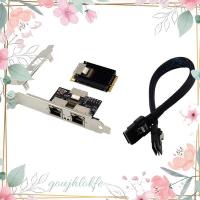ราคา Dual Port 2 X RJ45 Mini PCI-E Gigabit Ethernet LAN Network Interface Controller Card 10/100/1000Mbps goujhlokfe.th (49007827860)