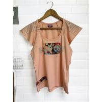 ราคา เสื้อยืดแขนสั้นผู้หญิงสีชมพูโอโรส ดีไซน์สวย เท่ห์ หรู แบรนด์ Paul Smith Jeans (29186204775)