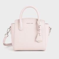 ราคา Charles & Keith ใหม่‼️ แท้ % Double Handle Trapeze Tote สี Light Pink (10286823664)