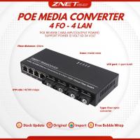 ราคา POE 4FO 4LAN Media Converter สวิทช์ Hub Fiber Optical Converter 4 พอร์ต FO 4 LAN Fullset 4 FO 4LAN 4SC2E (19168765285)