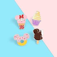 ราคา พร้อมส่ง เข็มกลัดติดเสื้อ/กระเป๋า ลาย Disney Mickey Mouse Ice Cream (9607331500)