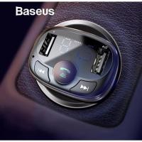 ราคา BASEUS Car Charger Dual USB แฮนด์ฟรีเครื่องส่งสัญญาณ FM บลูทูธ MP3 (9822088357)