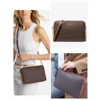 ราคา กระเป๋าสะพายข้าง Michael Kors Jet Set Item Large Crossbody #35F8GTTC3B ลายMk สีน้ำตาล 9 นิ้ว (51952741335)