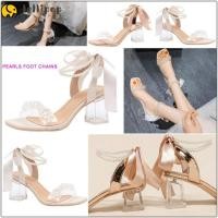 ราคา สร้อยข้อมือข้อเท้าและกำไลข้อเท้า ตกแต่งด้วยริบบิ้นโบว์และไข่มุก พร้อมให้ความสวยงามแก่รองเท้าส้นสูงและรองเท้าแตะ (52408610512)