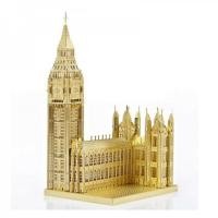 ราคา ตัวต่อ โมเดลโลหะ 3 มิติ หอนาฬิกาบิ๊กเบน สีทอง (Big Ben Clock Tower - Gold 3D Metal Model) (3459224169)