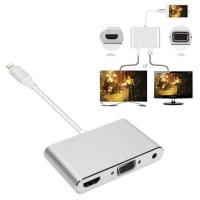 ราคา for Iphone 5 6 6S 7 7 plus Lightning to AV TV HDMI VGA Audio Video Cable Adapter (4661092539)