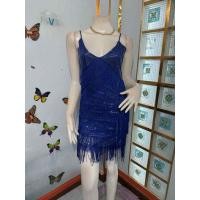 ราคา เดรสออกงานสายเดี่ยวสีน้ำเงินปักเลื่อมวิ้งทั้งชุด (40959046823)