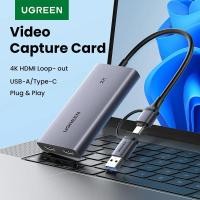 ราคา UGREEN การ์ดจับภาพ HDMI 2K@ 30 Capture & 4K Loop-out HDMI เป็น USB/Type-C Grabber สําหรับการบันทึก (47204082991)