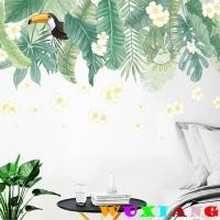 ราคา 【wuxiang】สติกเกอร์ติดผนัง ลายใบไม้สีเขียว สําหรับตกแต่งห้อง (2678019779)