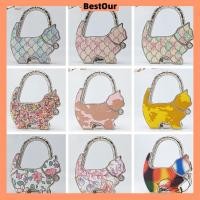 ราคา สุดยอด กระเป๋าตะขอสําหรับผู้หญิง,แบบพกพาสร้างสรรค์เกล็ดปลาแมวกระเป๋าถือตะขอ,ดอกไม้พิมพ์พับทนทานแขวนกระเป๋าสําหรับโต๊ (55757423630)