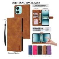 ราคา คุณภาพระดับพรีเมียม Wilo Case Tecno Spark Go 2 Flip Case Wallet Luxury Style พร้อมช่องใส่การ์ด (48908482210)