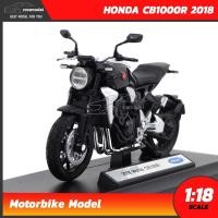 ราคา โมเดลรถบิ๊กไบค์ HONDA CB1000R 2018 สีดำ (Scale 1:18) โมเดลประกอบสำเร็จ จำลองเหมือนจริง พร้อมฐานตั้งโชว์ Welly (4557342096)