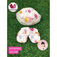 ราคา ชุดเซทหมวกและถุงเท้าเด็กแรกเกิด ผ้าป่าน Little Wacoal (10831723886)