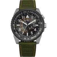 ราคา นาฬิกาข้อมือ Citizen Promaster Nighthawk Black Dial Leather Strap Eco-Drive Diver's 200M BJ7138-04E (42155066468)